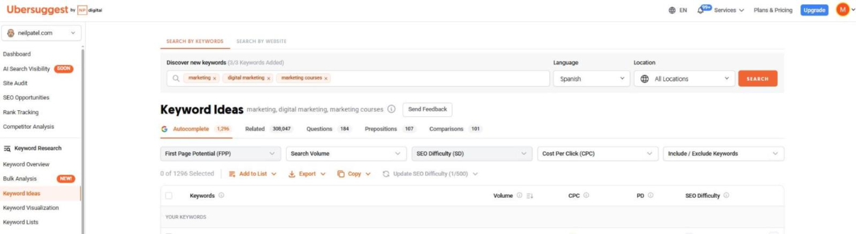 Keyword Ideas - Bulk Search
