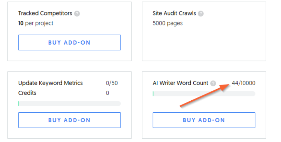 How to track the AI Writer usage