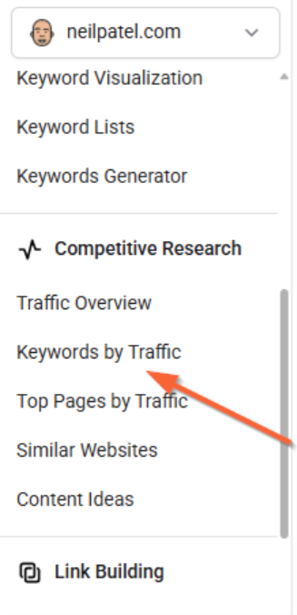 Find Keyword Ideas using the Keywords by Traffic feature