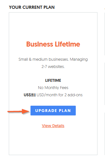 Upgrade Plan button on the Account and Billing section in Ubersuggest.
