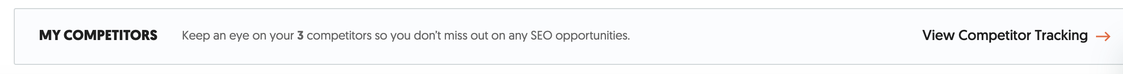 Dashboard showing competitor tracking option to compare SEO performance with other domains.png